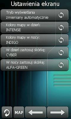 Ustawienia kolorystyki map i skórki interface użytkownika – mapy w dzień i w nocy