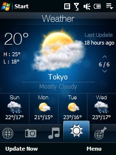 HTC Touch Cruise 2 - Weather Watcher jest osobistą, mobilną stacją pogodową