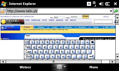 Sonyericsson Xperia wirtualna klawiatura