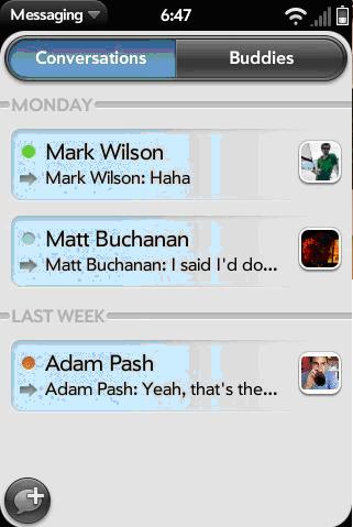 Palm Pre wiadomości