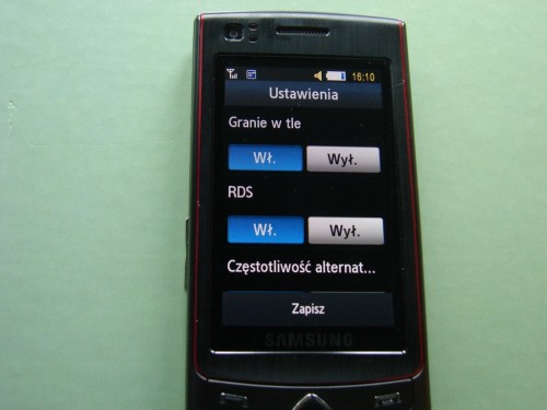 Samsung S8300 - Ultra Touch ustawienia radia