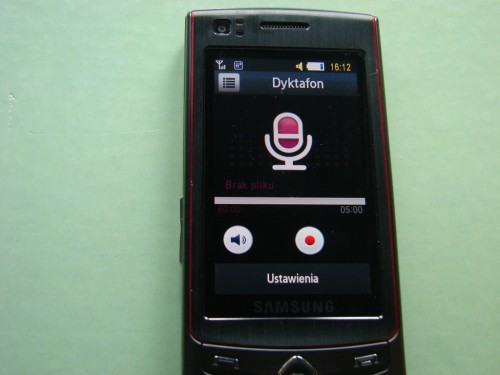 Samsung S8300 - Ultra Touch dyktafon