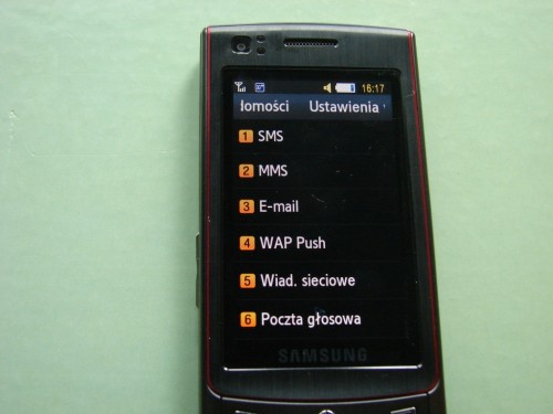 Samsung S8300 - Ultra Touch ustawienia
