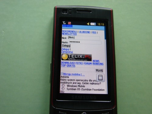Samsung S8300 - Ultra Touch przeglądarka Telix.pl