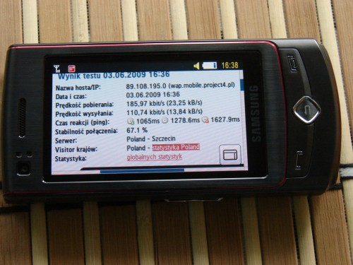Samsung S8300 - Ultra Touch przesył danych