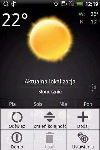 Htc Hero - pogoda