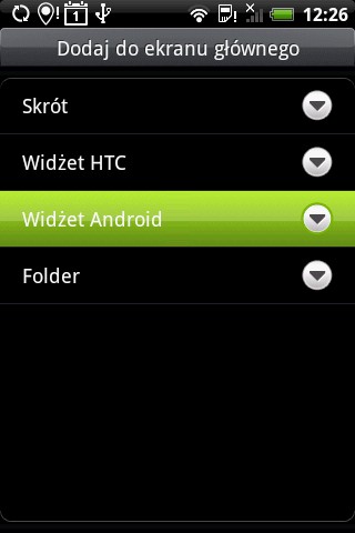 HTC Hero - widżet
