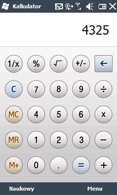 Samsung Omnia Lite - kalkulator