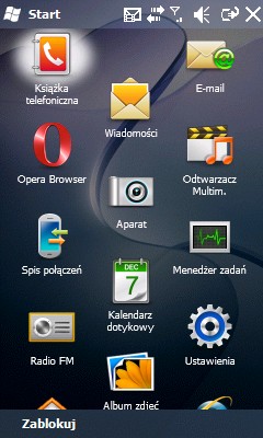 Samsung Omnia Lite - Menu główne Windows Mobile 6.5