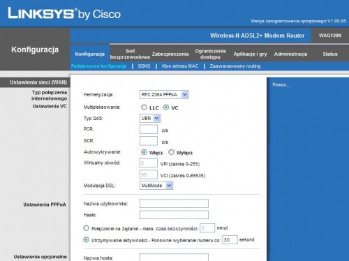 Linksys WAG120N i Linksys WRT160NL - Konfiguracja