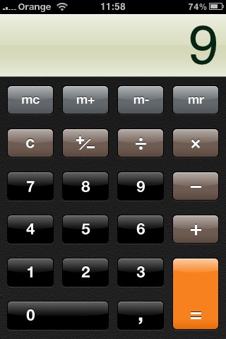 Test iPhone 3G S - Kalkulator