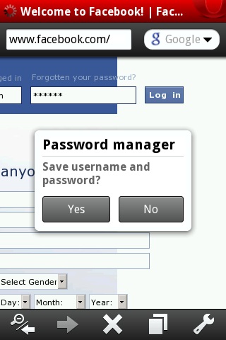 Opera Software - touch passwordmng Facebook