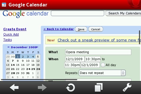 Opera Software - Google calendar