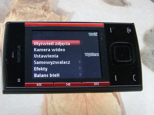 Test Nokia X3 - ustawienia aparatu