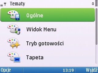 Test Nokia E5 - Tematy