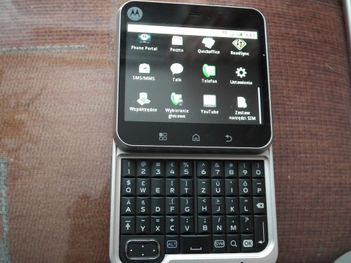Test Motorola FLIPOUT - menu główne