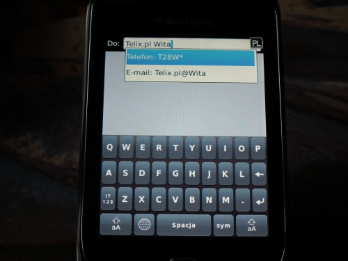 Test BlackBerry Torch 9800 - klawiatura wirtualna