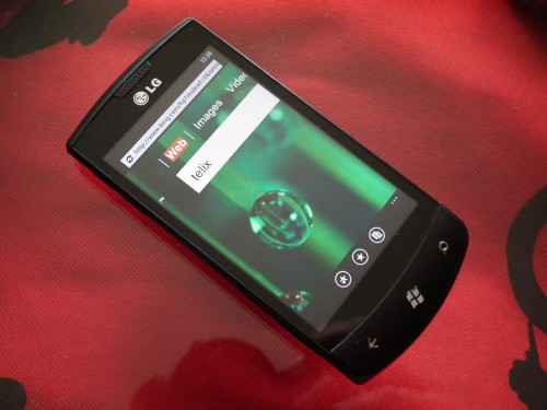 Test LG E900 - przeglądarka Bing