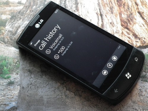 Test LG E900 - historia połączeń