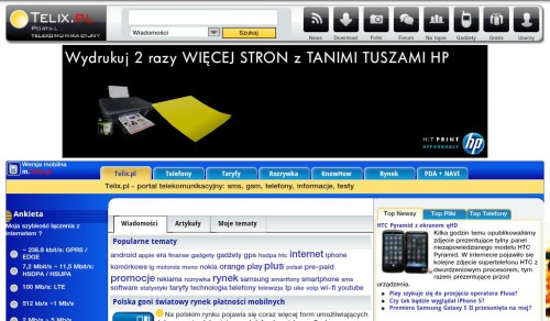 Galaxy Tab - przeglądarka Chrome