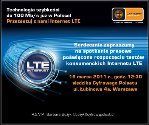 Start testów LTE w Cyfrowym Polsacie