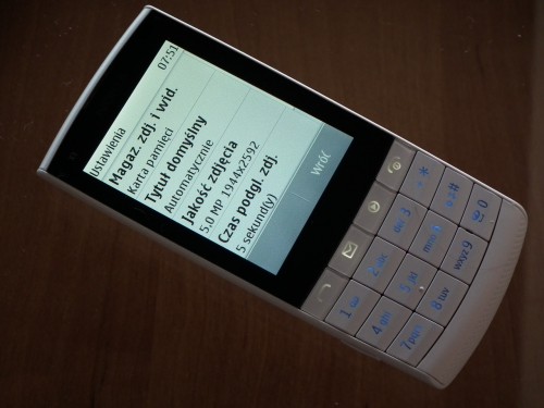 Nokia X3-02: Ustawienia aparatu