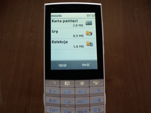 Nokia X3-02: Dodatki