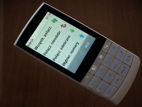 Nokia X3-02: Rejestr