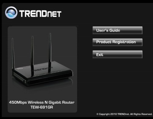 TRENDnet TEW-691GR: Menu Start