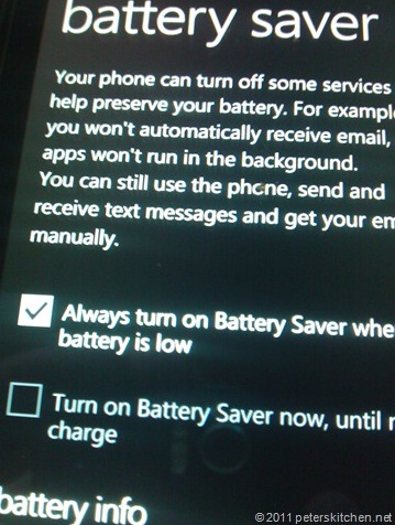 Windows Phone Mango z funkcją oszczędzania baterii