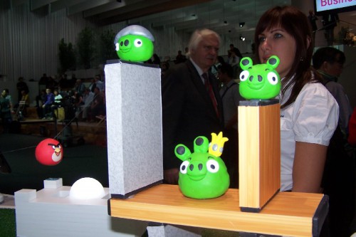 Angry Birds były oczywiście dobrze widoczne na targach - na stoisku T-Mobile