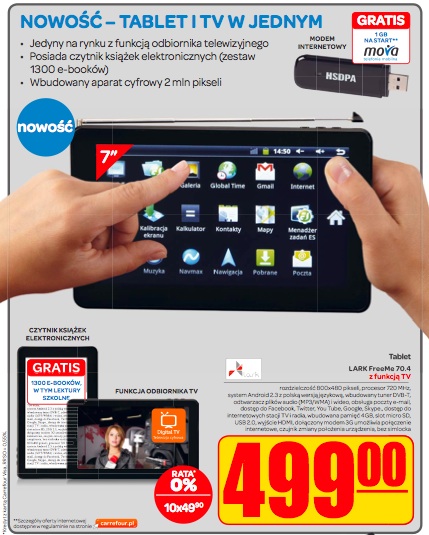 Tablet i 1 GB na start w Mova