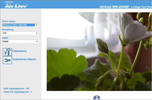 WN-200HD Cam Pro HD: Ustawienia