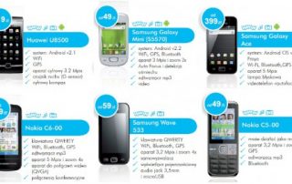 Przykładowe nowe modele telefonów w ofercie INEA