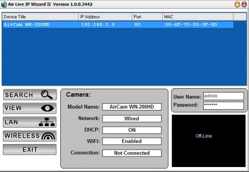 WN-200HD: wyszukiwarka adresów IPWizard II