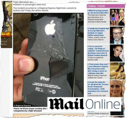 iPhone4 wybuchł w samolocie