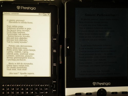 Prestigio Libretto PER3072B - porównanie w słońcu ekran e-link i LCD