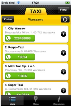 Aplikacja: Chcę Taxi