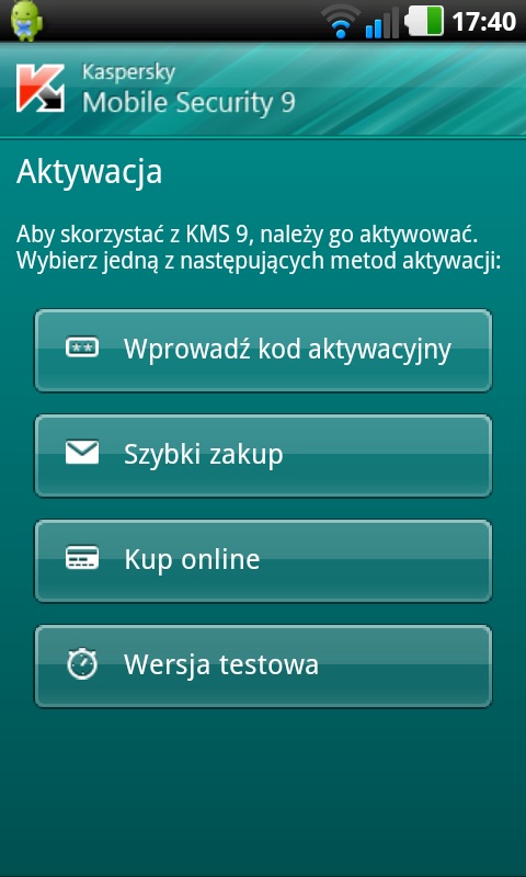 Kaspersky Mobile Security: test