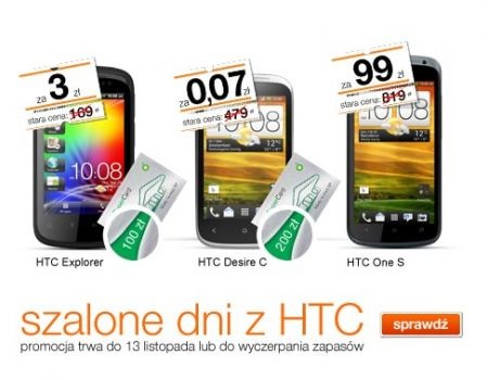 Szalone ceny smartfonów HTC
