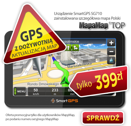 Nawigacja GPS z dożywotnią aktualizacją map w cenie