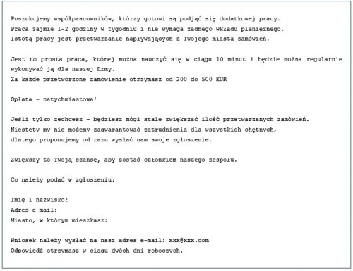 przykładowa treść wiadomości