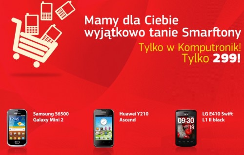 Wybrane smartfony w Komputronik za 299 złotych