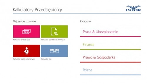 INFOR Kalkulatory przedsiębiorcy