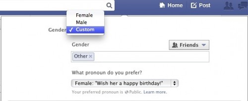 Nowe ustawienia płci na Facebooku