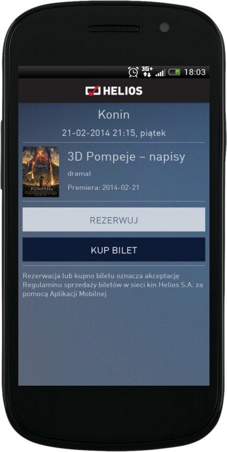 Kino Helios: zakup  i rezerwacja biletu