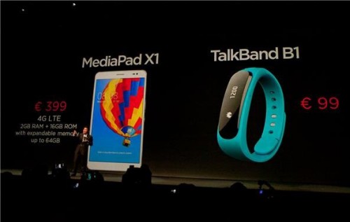 Konferencja Huawei - wraz z tabletem MediaPad X1 zaprezentowano opaskę TalkBand