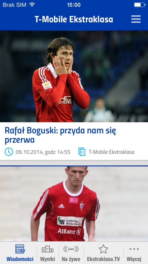 Aplikacja Ekstraklasa tv iOS