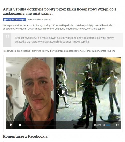 Artur Szpilka dotkliwie pobity