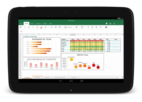 Excel na tablet